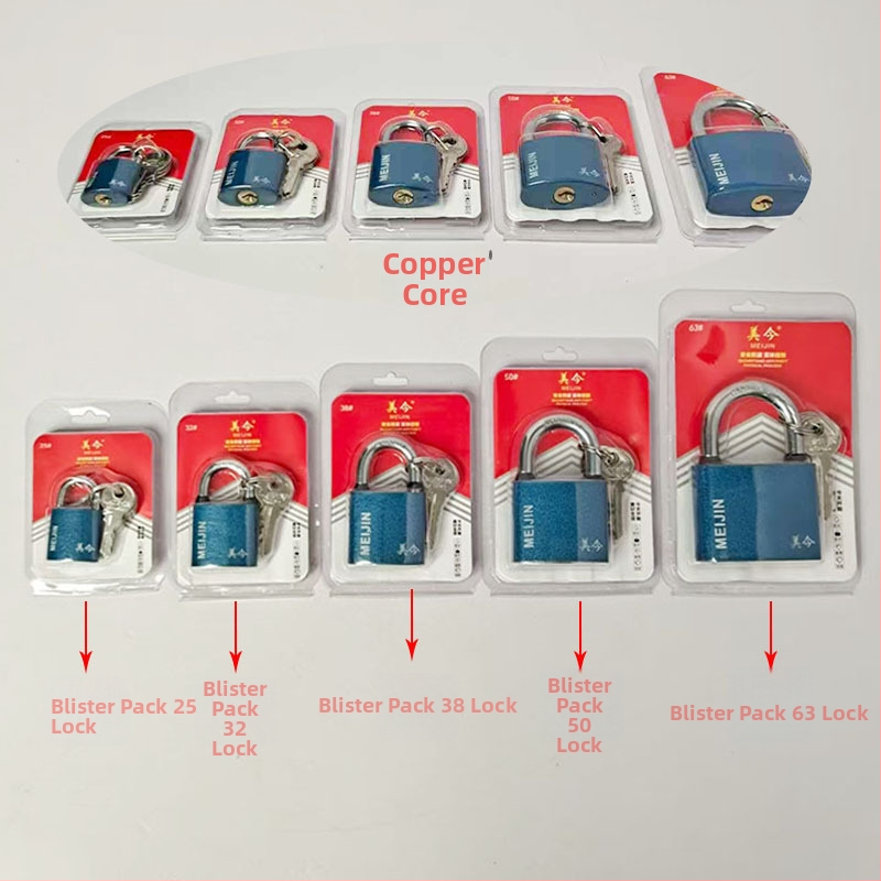 Padlock skapjiem, atvilktnēm un durvīm — dzelzs, mājsaimniecības aizslēdzējs, moderns minimālisms, model Padlock