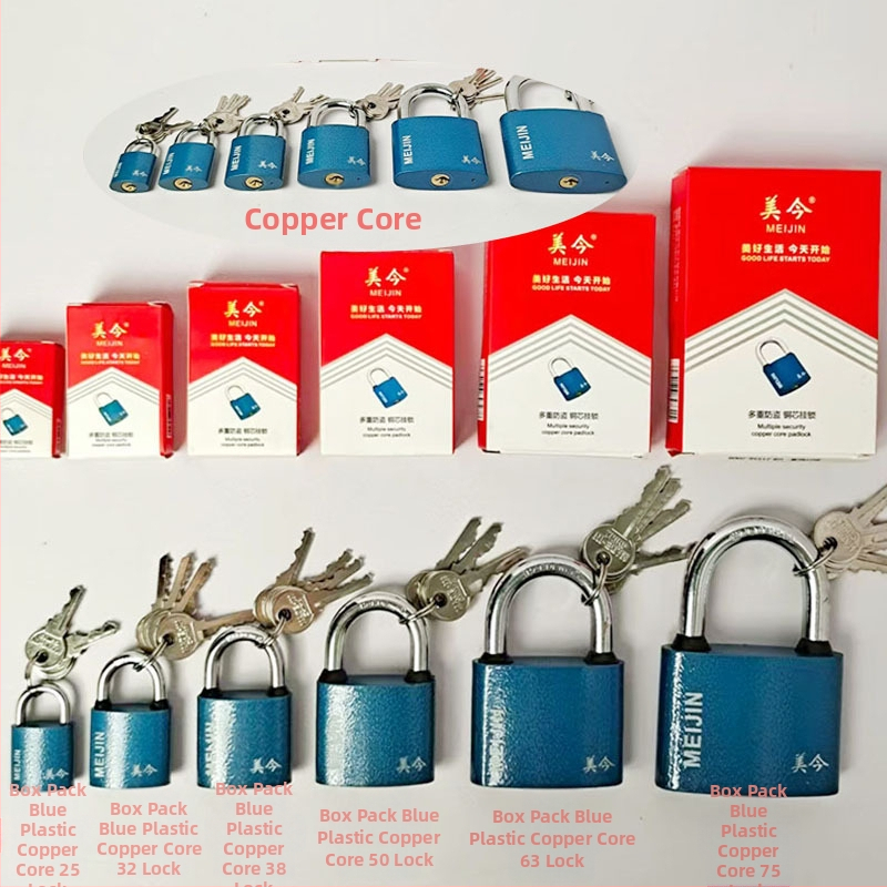 Padlock skapjiem, atvilktnēm un durvīm — dzelzs, mājsaimniecības aizslēdzējs, moderns minimālisms, model Padlock