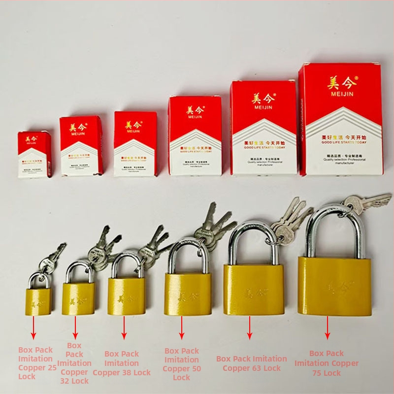 Padlock skapjiem, atvilktnēm un durvīm — dzelzs, mājsaimniecības aizslēdzējs, moderns minimālisms, model Padlock
