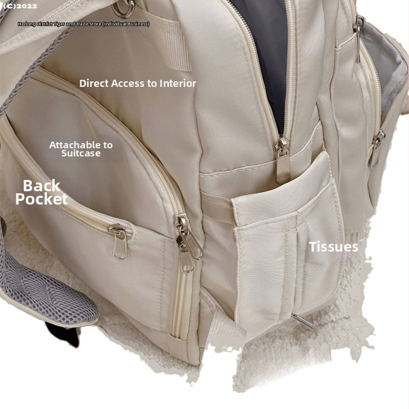 Māmiņām piemērots mugursoma ar lielu ietilpību, plecu siksnas ar gaisa spilvenu, poliesters, Oxford oderējums, 2025. gada pavasaris