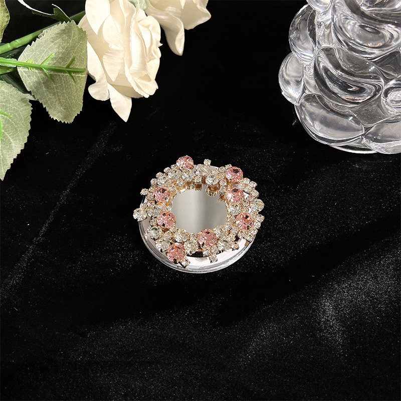 Suport de birou pentru telefon MagSafe, magnetic, retractabil, cu ornamente din cristale și perle, din plastic, stil universal