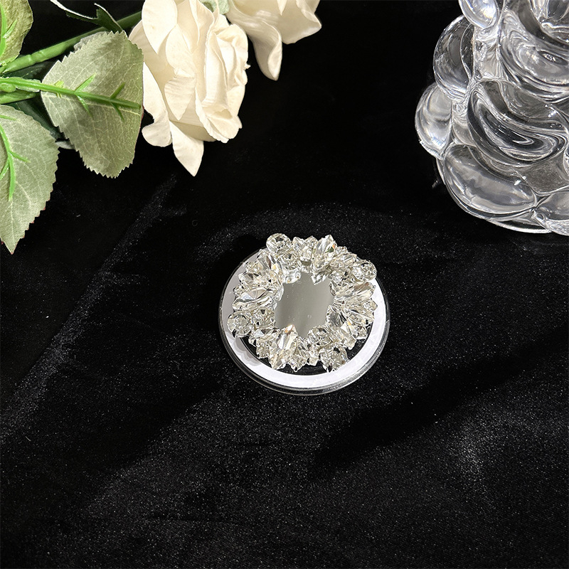 Suport de birou pentru telefon MagSafe, magnetic, retractabil, cu ornamente din cristale și perle, din plastic, stil universal