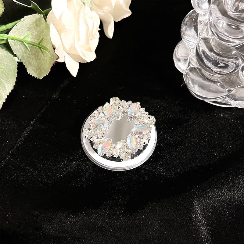 Suport de birou pentru telefon MagSafe, magnetic, retractabil, cu ornamente din cristale și perle, din plastic, stil universal