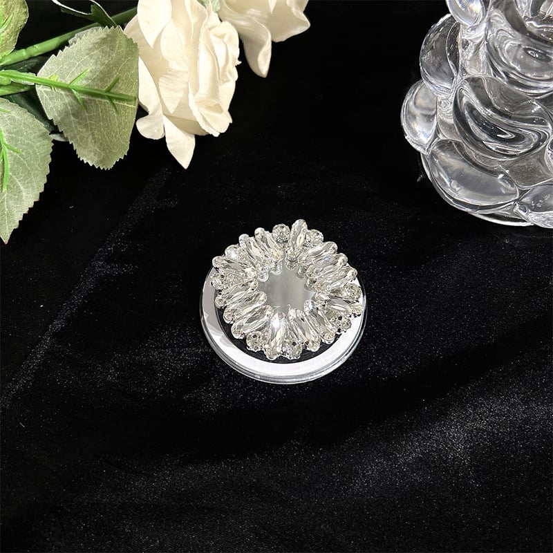 Suport de birou pentru telefon MagSafe, magnetic, retractabil, cu ornamente din cristale și perle, din plastic, stil universal