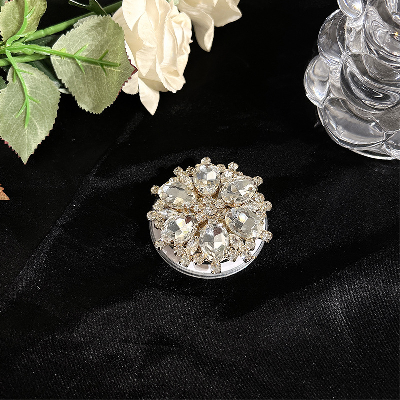 Suport de birou pentru telefon MagSafe, magnetic, retractabil, cu ornamente din cristale și perle, din plastic, stil universal