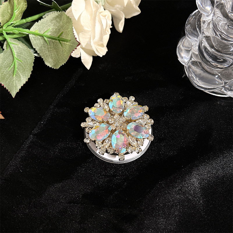 Suport de birou pentru telefon MagSafe, magnetic, retractabil, cu ornamente din cristale și perle, din plastic, stil universal