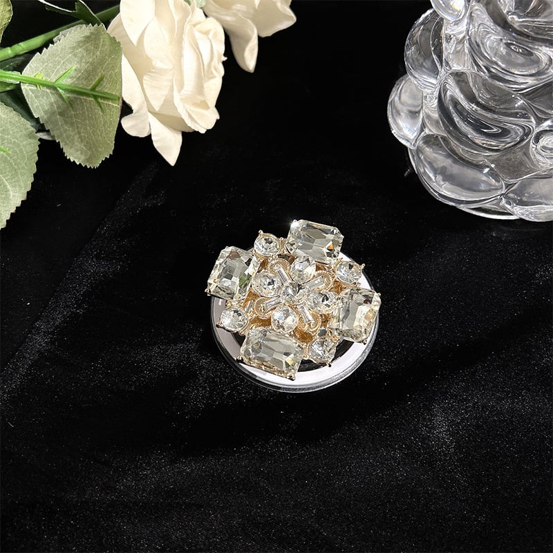 Suport de birou pentru telefon MagSafe, magnetic, retractabil, cu ornamente din cristale și perle, din plastic, stil universal