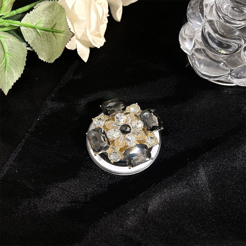 Suport de birou pentru telefon MagSafe, magnetic, retractabil, cu ornamente din cristale și perle, din plastic, stil universal