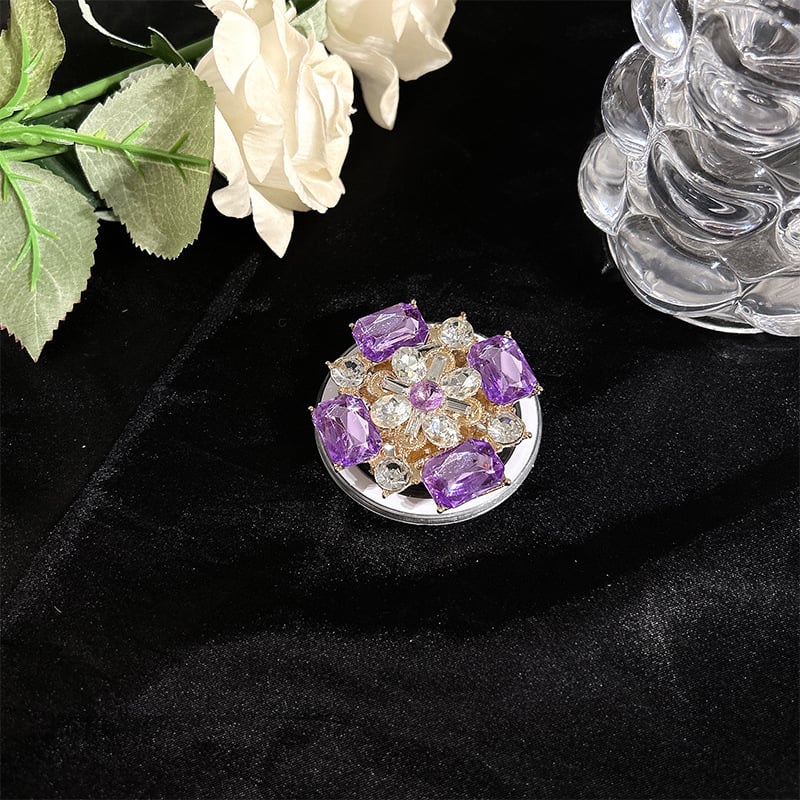 Suport de birou pentru telefon MagSafe, magnetic, retractabil, cu ornamente din cristale și perle, din plastic, stil universal