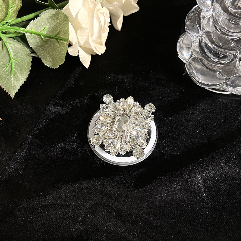 Suport de birou pentru telefon MagSafe, magnetic, retractabil, cu ornamente din cristale și perle, din plastic, stil universal