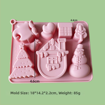 Formă din silicon pentru Moș Crăciun și Brad – Multifuncțională pentru cofetărie, mousse de ciocolată, lumânare, ipsos și săpun