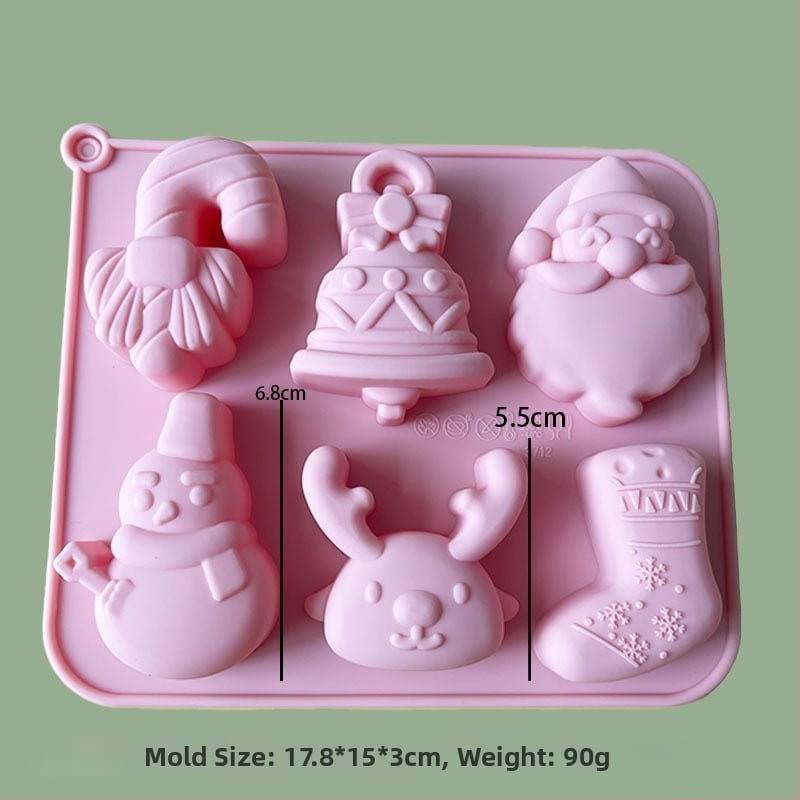 Formă din silicon pentru Moș Crăciun și Brad – Multifuncțională pentru cofetărie, mousse de ciocolată, lumânare, ipsos și săpun