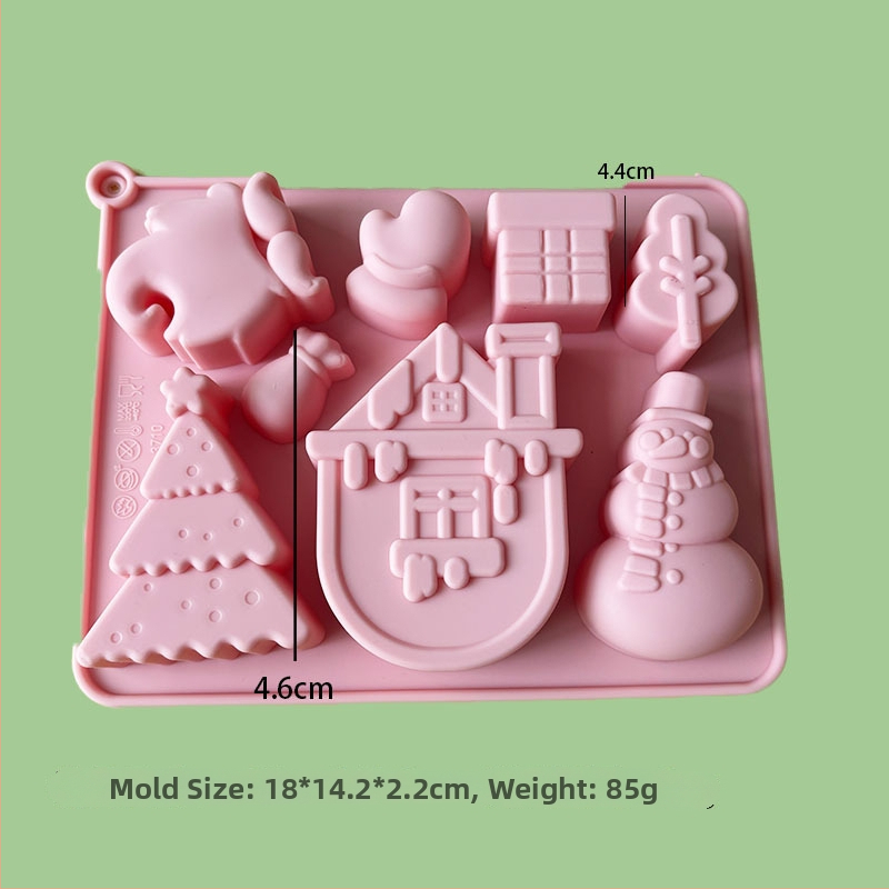 Formă din silicon pentru Moș Crăciun și Brad – Multifuncțională pentru cofetărie, mousse de ciocolată, lumânare, ipsos și săpun