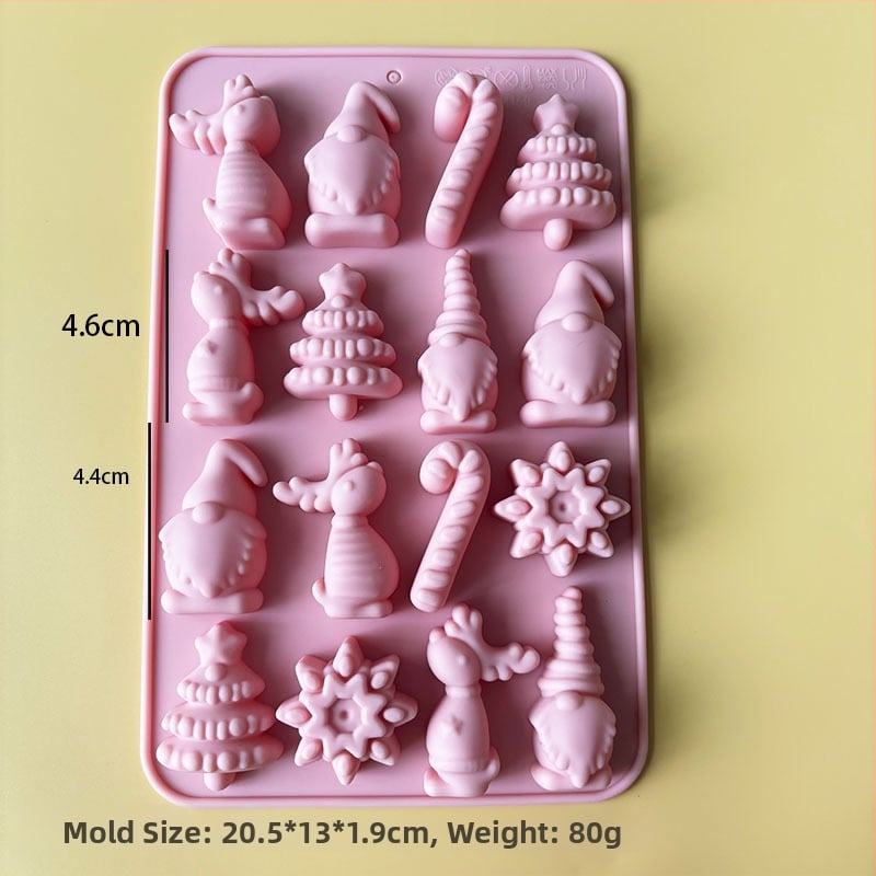 Formă din silicon pentru Moș Crăciun și Brad – Multifuncțională pentru cofetărie, mousse de ciocolată, lumânare, ipsos și săpun