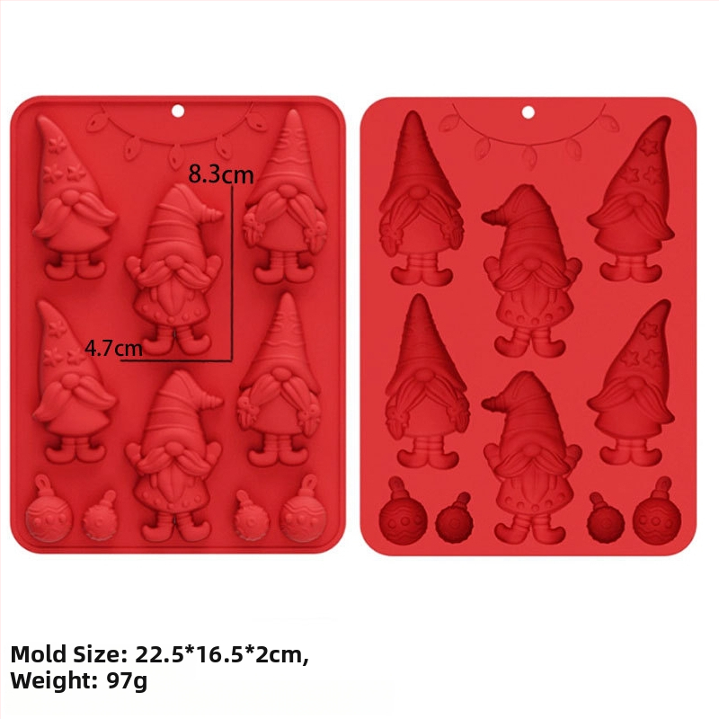 Formă din silicon pentru Moș Crăciun și Brad – Multifuncțională pentru cofetărie, mousse de ciocolată, lumânare, ipsos și săpun