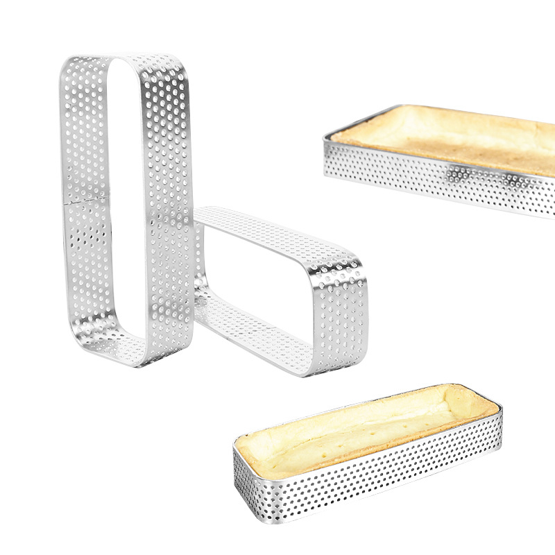 Inel dreptunghiular pentru tartă din oțel inoxidabil, formă de copt pentru tartă și mousse