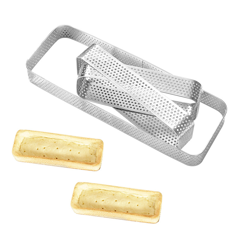 Inel dreptunghiular pentru tartă din oțel inoxidabil, formă de copt pentru tartă și mousse