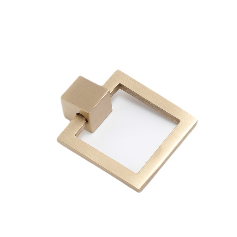 Λαβή ντουλαπιού από ορείχαλκο, σκανδιναβικός μινιμαλιστικός σχεδιασμός, κυκλική με μία οπή, γυαλιστερή επίστρωση