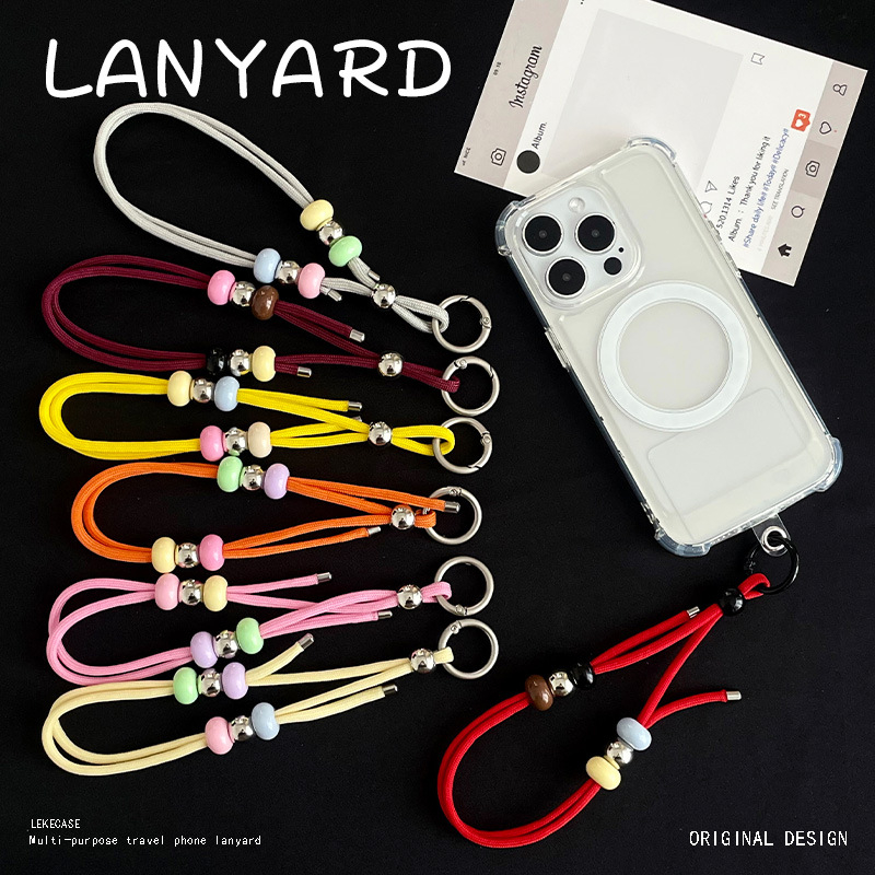 Lanyard za mobitel – ručno izrađen od akrila, poliester šnura i metalna kopča, unisex