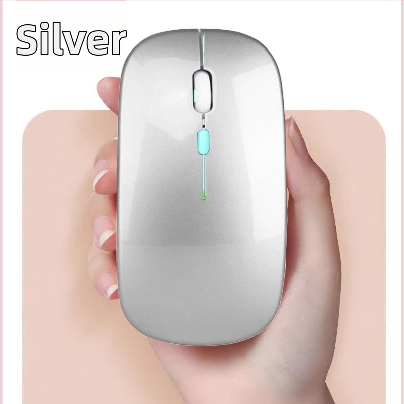 Bezdrôtová myš s dvojmodovým pripojením 2,4G a Bluetooth, 1600 DPI, dosah 10 m, dobíjateľná, ergonomická