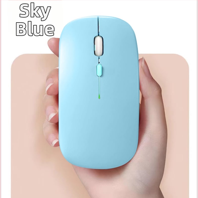 Bezdrôtová myš s dvojmodovým pripojením 2,4G a Bluetooth, 1600 DPI, dosah 10 m, dobíjateľná, ergonomická