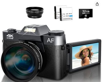 4K digitaalkaamera ilma peeglideta, 48MP, 3,0-tolline pööratav LCD, lainurkobjektiiv, CMOS sensor