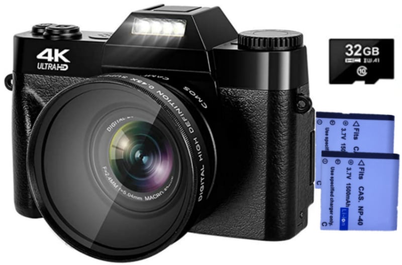 4K digitaalkaamera ilma peeglideta, 48MP, 3,0-tolline pööratav LCD, lainurkobjektiiv, CMOS sensor