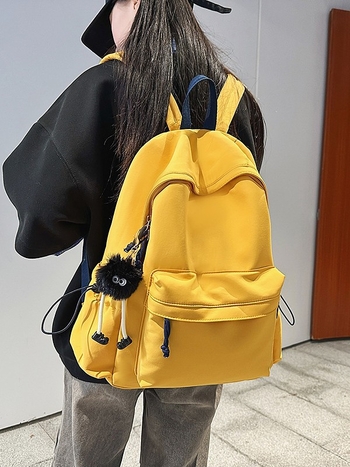 Nylon ruksak, kapacitet 20–35 L, unisex, naramenice s zračnim jastukom, prozračna poliester podstava, mladenački kampus stil
