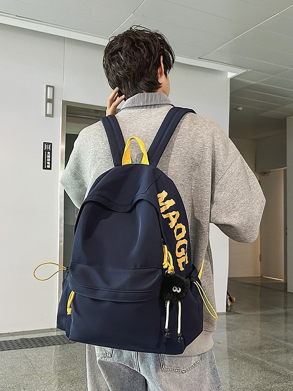 Nylon ruksak, kapacitet 20–35 L, unisex, naramenice s zračnim jastukom, prozračna poliester podstava, mladenački kampus stil