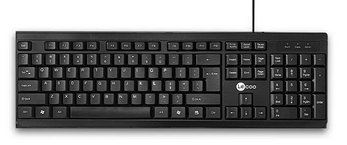 Lenovo KB101 Ζεύγος πληκτρολογίου και ποντικιού με ενσύρματο USB – Gaming, 1200 DPI, εργονομικό, 2024 έκδοση
