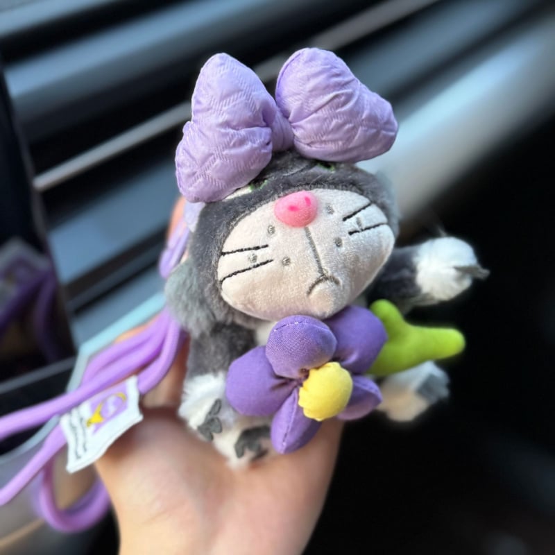 Пухкава котешка висулка за чанта — къса плюшена козина, пълнеж ПП памук, висулка за чанти, подходяща за 14+ години, творчески подарък.