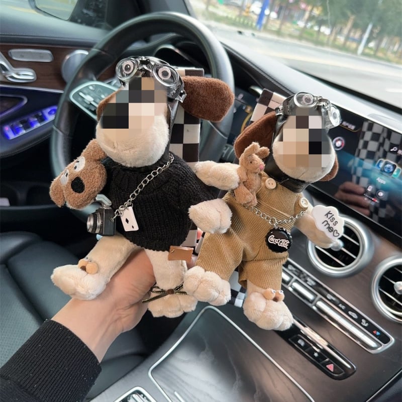 Βελούδινο Κάλυμμα ώμου ζώνης αυτοκινήτου — Μοντέλο SH-2023217-03, Μάρκα Shuai Hao, Προσαρμόσιμο, Χαριτωμένο μοτίβο σκύλου σε πτήση