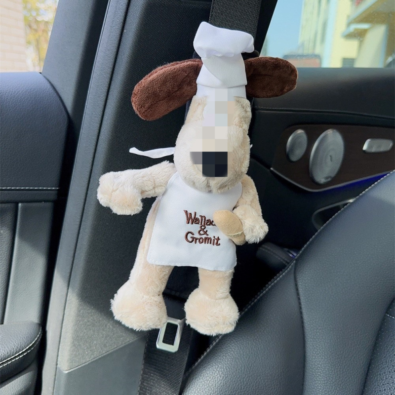 Βελούδινο Κάλυμμα ώμου ζώνης αυτοκινήτου — Μοντέλο SH-2023217-03, Μάρκα Shuai Hao, Προσαρμόσιμο, Χαριτωμένο μοτίβο σκύλου σε πτήση