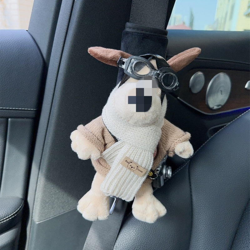 Βελούδινο Κάλυμμα ώμου ζώνης αυτοκινήτου — Μοντέλο SH-2023217-03, Μάρκα Shuai Hao, Προσαρμόσιμο, Χαριτωμένο μοτίβο σκύλου σε πτήση