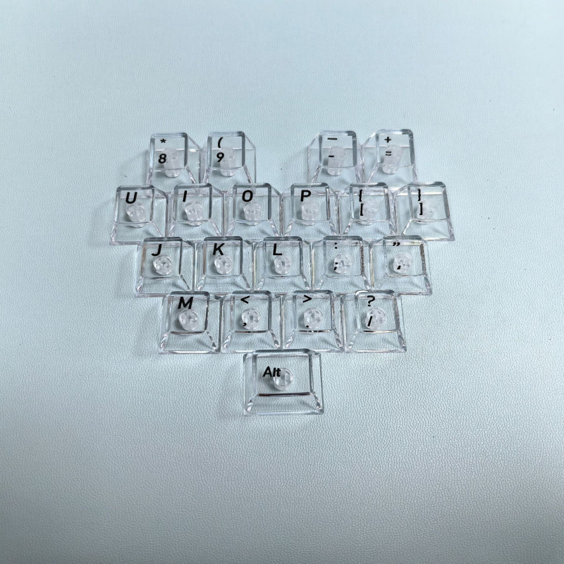 21 клавишни капачки за механична клавиатура, прозрачни кристални PBT капачки, гравирана персонализация DIY, водоустойчиви