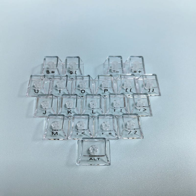 21 клавишни капачки за механична клавиатура, прозрачни кристални PBT капачки, гравирана персонализация DIY, водоустойчиви