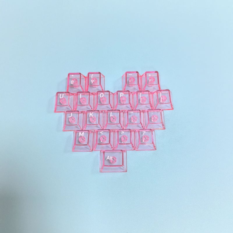 21 клавишни капачки за механична клавиатура, прозрачни кристални PBT капачки, гравирана персонализация DIY, водоустойчиви
