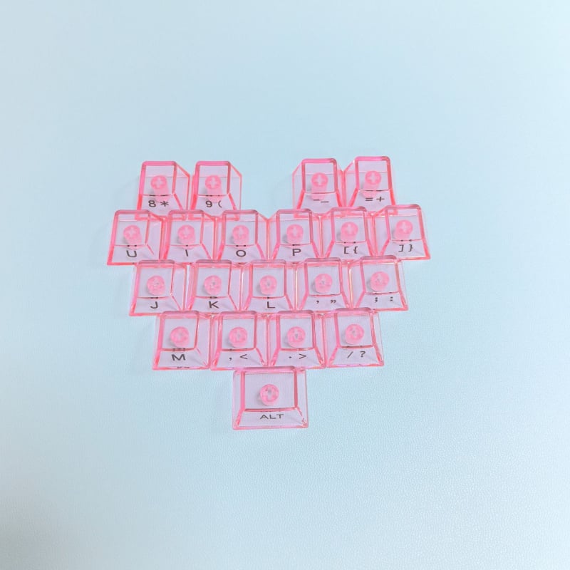 21 клавишни капачки за механична клавиатура, прозрачни кристални PBT капачки, гравирана персонализация DIY, водоустойчиви