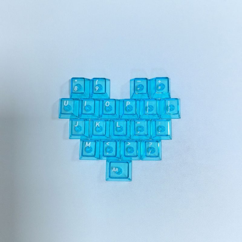 21 клавишни капачки за механична клавиатура, прозрачни кристални PBT капачки, гравирана персонализация DIY, водоустойчиви