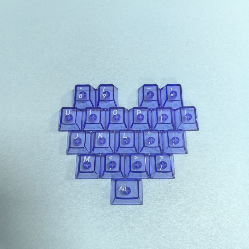 21 клавишни капачки за механична клавиатура, прозрачни кристални PBT капачки, гравирана персонализация DIY, водоустойчиви