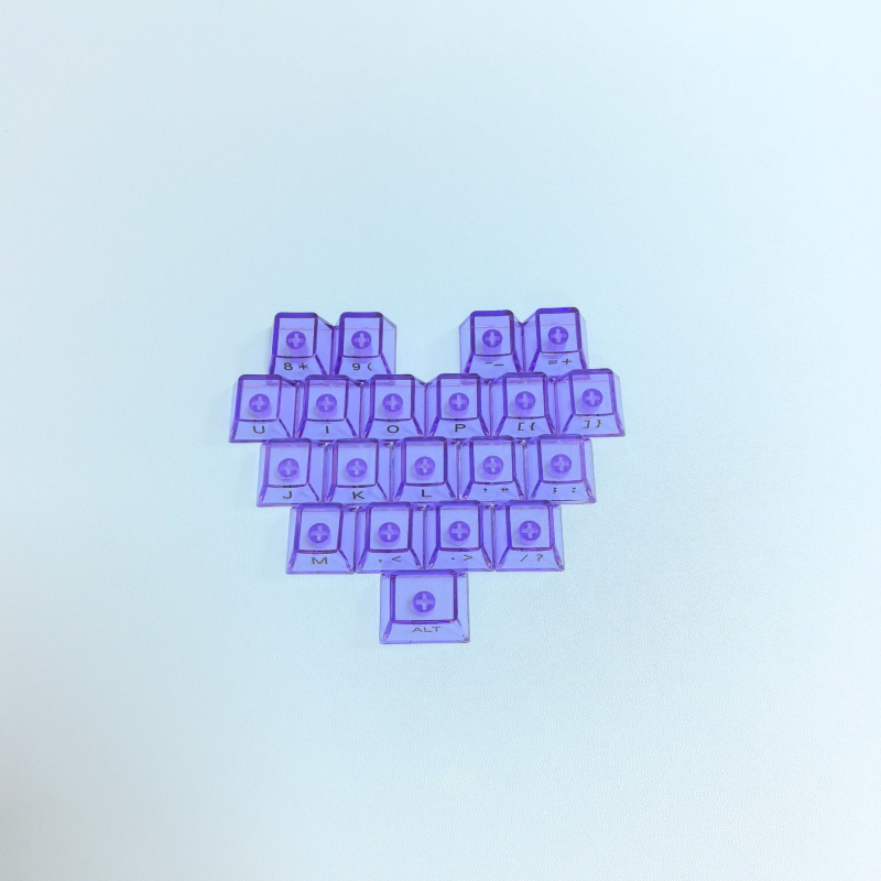 21 клавишни капачки за механична клавиатура, прозрачни кристални PBT капачки, гравирана персонализация DIY, водоустойчиви