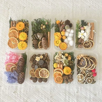 Kit materiale DIY: flori uscate, plante naturale, scorțișoară, decorațiuni lucrate manual