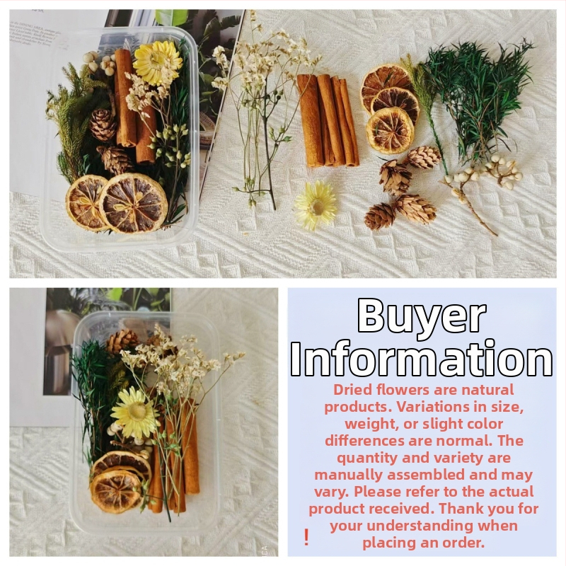 Kit materiale DIY: flori uscate, plante naturale, scorțișoară, decorațiuni lucrate manual