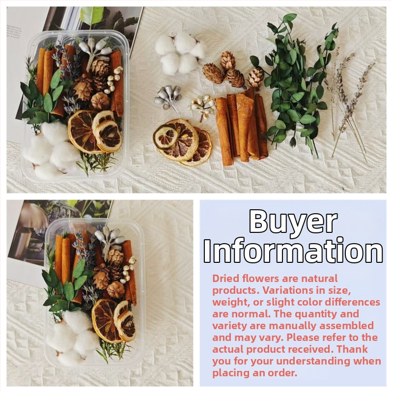 Kit materiale DIY: flori uscate, plante naturale, scorțișoară, decorațiuni lucrate manual