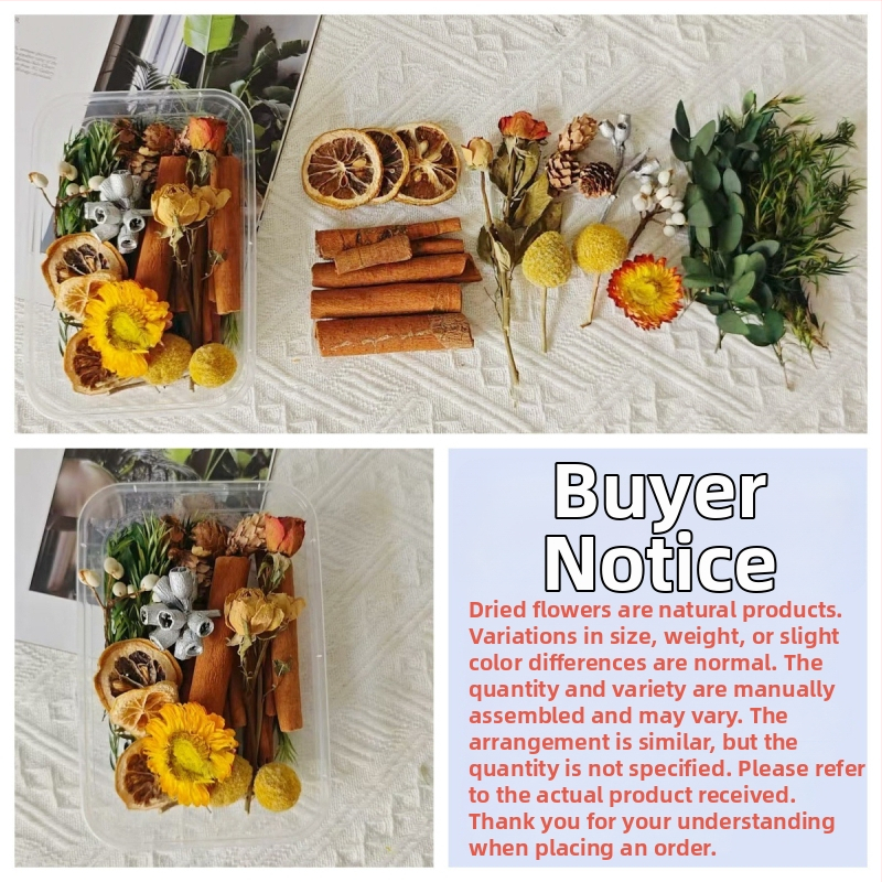 Kit materiale DIY: flori uscate, plante naturale, scorțișoară, decorațiuni lucrate manual