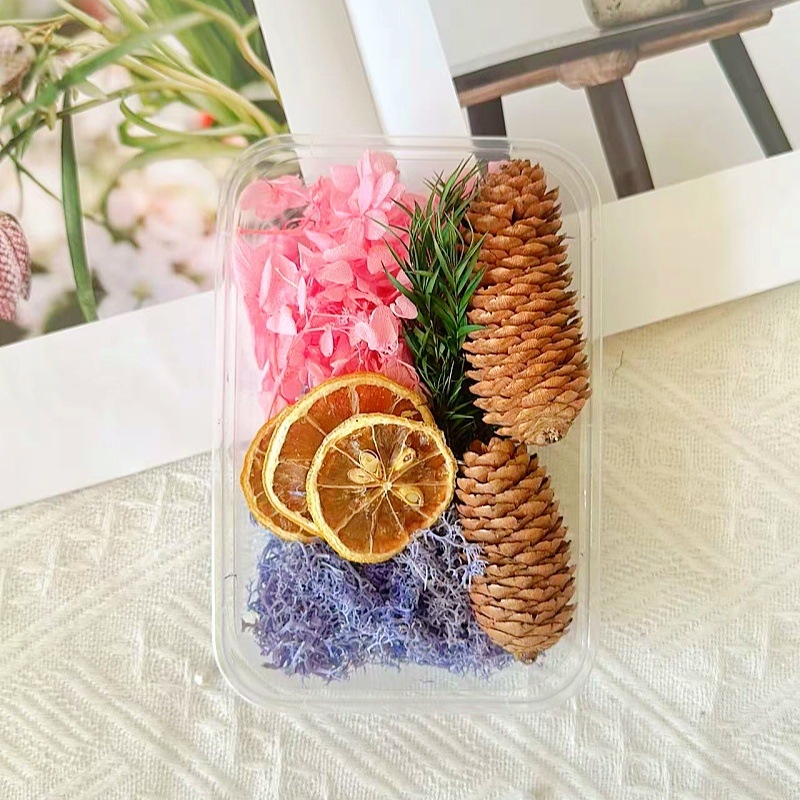 Kit materiale DIY: flori uscate, plante naturale, scorțișoară, decorațiuni lucrate manual