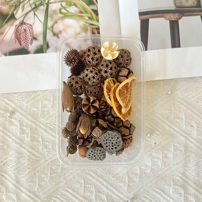 Kit materiale DIY: flori uscate, plante naturale, scorțișoară, decorațiuni lucrate manual