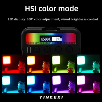 Inkex WL Mini LED svetlo do dopĺňania – Prenosné vreckové LED svetlo, 7W, 3.7V, tri teploty farieb, ručné ovládanie pre živé selfie video
