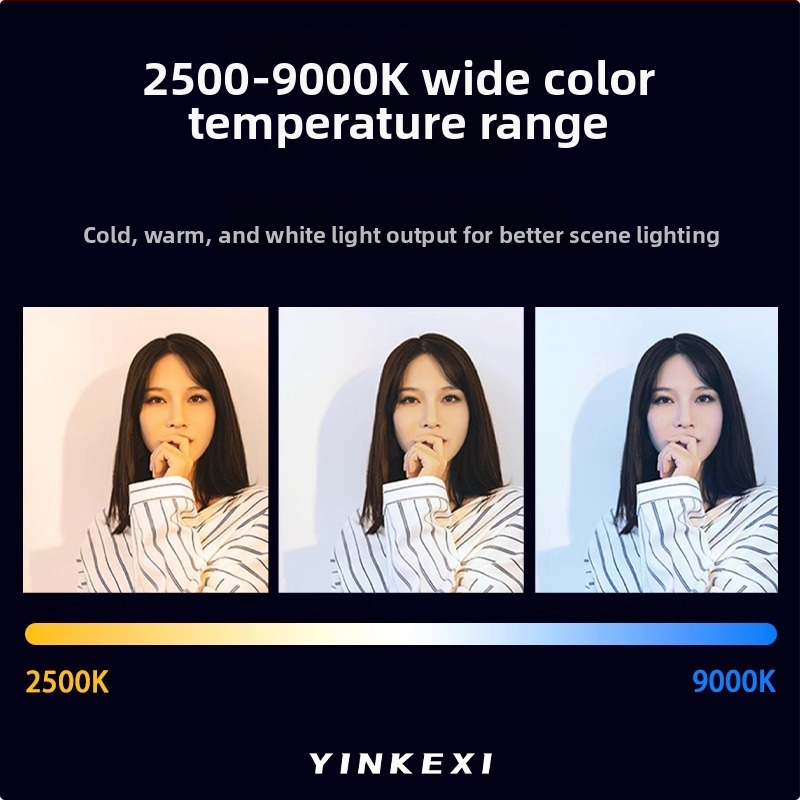 Inkex WL Mini LED svetlo do dopĺňania – Prenosné vreckové LED svetlo, 7W, 3.7V, tri teploty farieb, ručné ovládanie pre živé selfie video