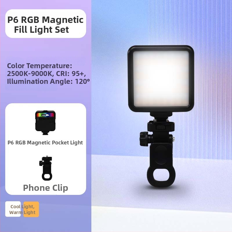 Inkex WL Mini LED svetlo do dopĺňania – Prenosné vreckové LED svetlo, 7W, 3.7V, tri teploty farieb, ručné ovládanie pre živé selfie video